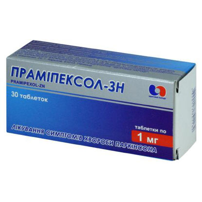 Світлина Праміпексол-ЗН таблетки 1 мг блістер №30